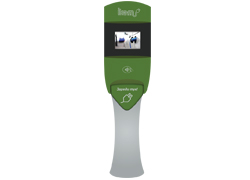 Graphic, vector image column for charging electric vehicles